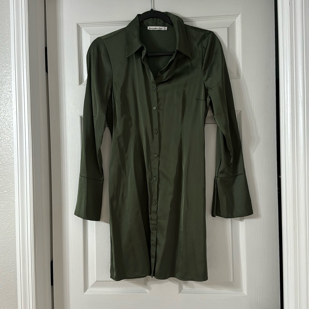 Satin Shirt Dress